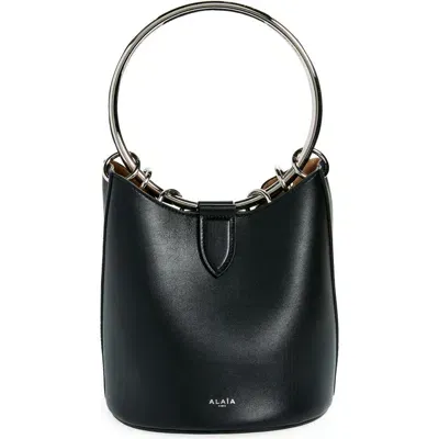 Alaïa Ring Black Leather Bucket Bag