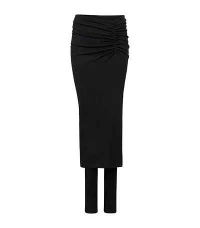 Alaïa Skirt-detailed Merino Wool Pants In Black