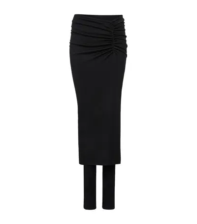 Alaïa Merino Wool-blend Skirt-trousers In Black