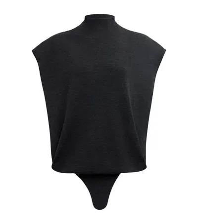 Alaïa Merino Wool Bodysuit In Black