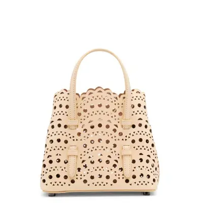 Alaïa Mina 16 Vague Dune Tote Bag In Brown