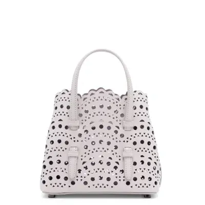 Alaïa Mina 16 Vague Grey Tote Bag In Gray