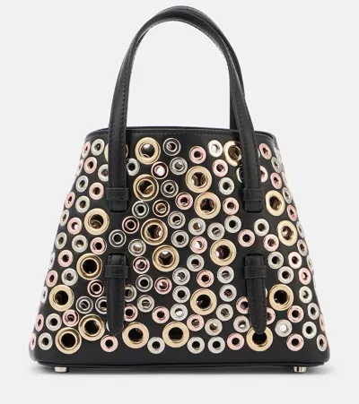 Alaïa Mina 20 Embellished Leather Tote Bag In Black