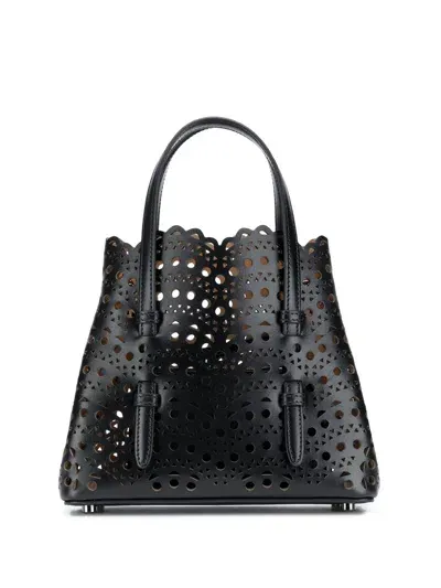 Alaïa Mina 20 Small Leather Handbag In Black