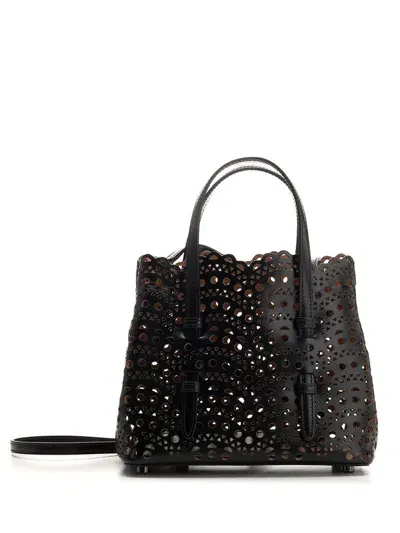 Alaïa Mina 20 Small Tote Bag In Black