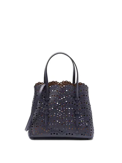 Alaïa `mina 25` Medium Tote Bag In Blue