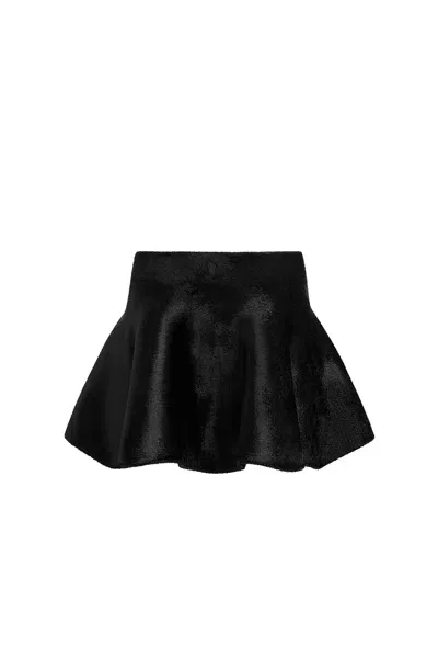 Alaïa Mini Skater Skirt In Noir Alaia