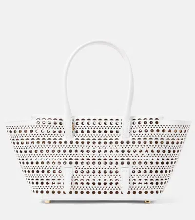 Alaïa New Mina 20 Leather Shoulder Bag In White