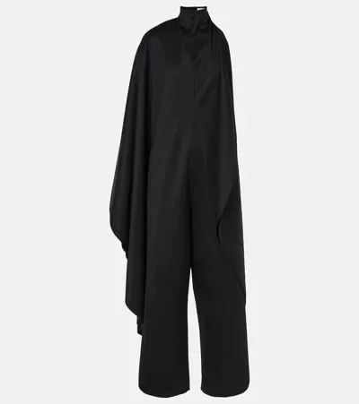 Alaïa Open-back Wool Grain De Poudre Jumpsuit In Black