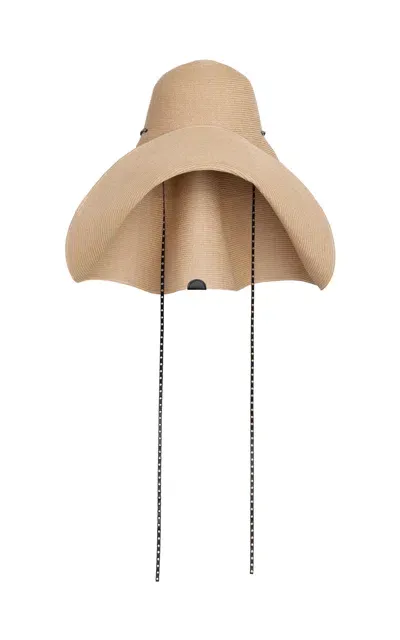 Alaïa Oversized Raffia Hat In Tan