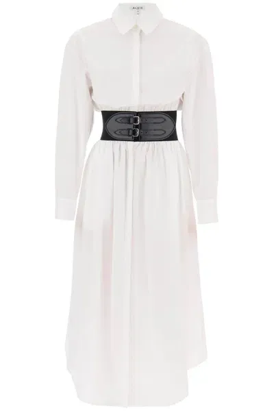 Alaïa Poplin Chemisier With Belt In White