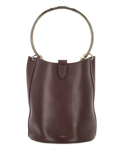 Alaïa Ring Large Bucket Bag In Brown