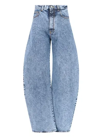 Alaïa Rounded Palazzo Jeans In Blue