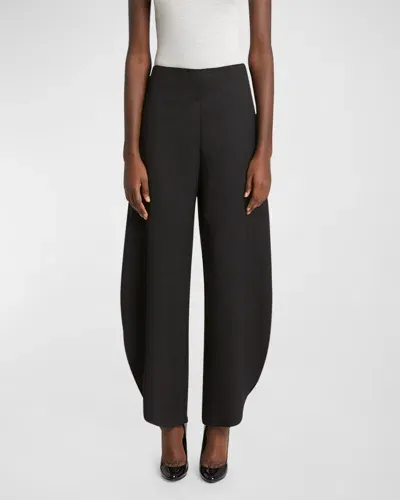 Alaïa Rounded Wide-leg Trousers In Noir Alaia