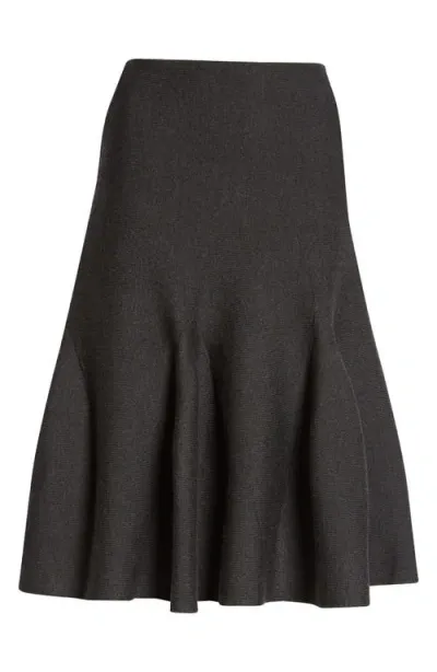 Alaïa Sculptural Godet Sweater Skirt In Ebene