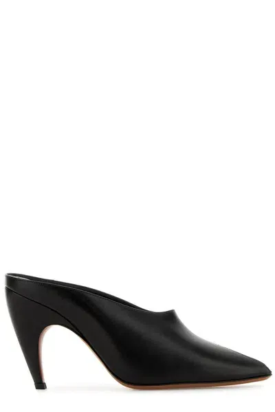 Alaïa Shark Heeled Mules In Black