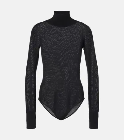 Alaïa Sheer Bodysuit In Black