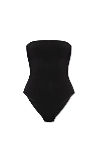 Alaïa Strapless Knit Bodysuit In Black