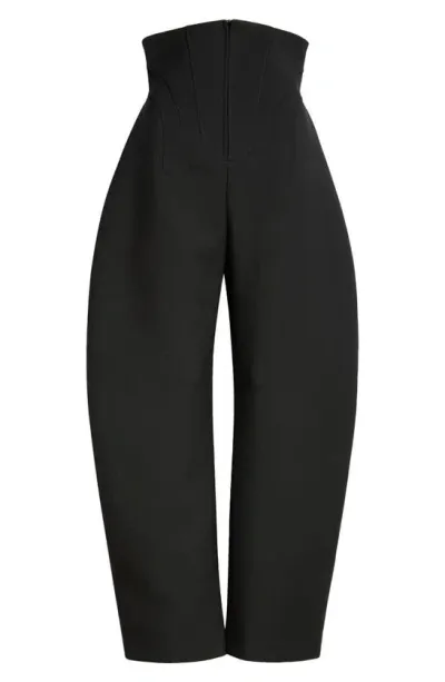 Alaïa Stretch Wool Corset Trousers In Black