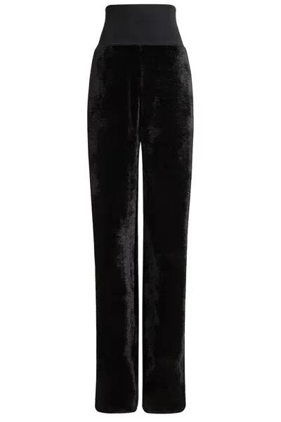 Alaïa Velvet Pant In Noir Alaia