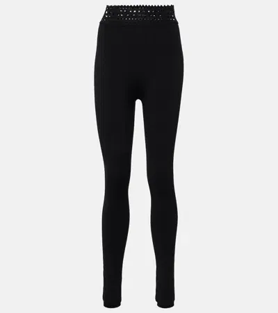 Alaïa Vienne High-rise Leggings In Schwarz