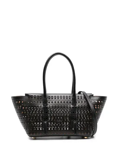 Alaïa Alaia Neo Mina 20 Vienne Leather Tote In Black