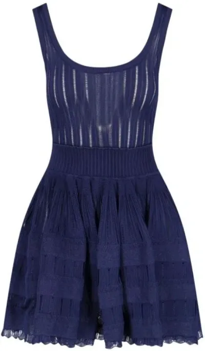 Alaïa Women's Shiny Crinoline Dress In Blue