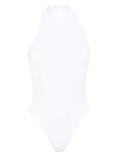 Alaïa Women's Sleeveless Turtleneck Bodysuit In White