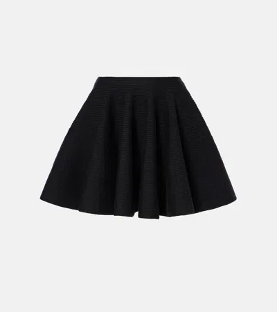 Alaïa Wool-blend Miniskirt In Black