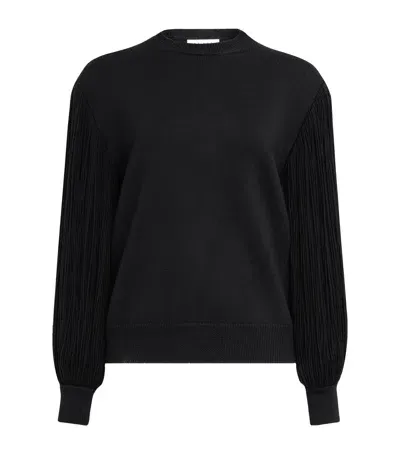 Alaïa Wool-blend Tassle Sweater In Black