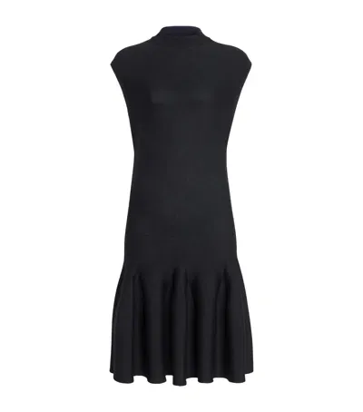 Alaïa Wool Dropped-waist Mini Dress In Black