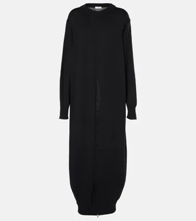 Alaïa Wool Sweater Dress In Schwarz