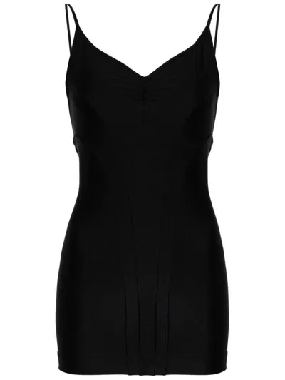 Alainpaul V-neck Gathered Top In Black