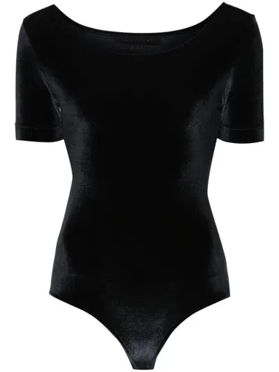 Alainpaul Velvet Bodysuit In Black