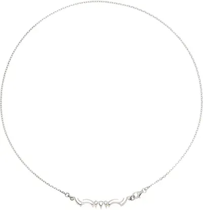 Alan Crocetti Silver Tattoo Necklace In Rhodium Vermeil