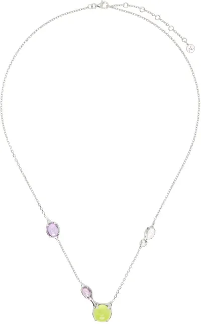 Alan Crocetti Silver Tropical Droplet Necklace In Rhodium Vermeil