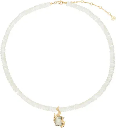 Alan Crocetti White Ocean Maxi Flare Necklace In Gold Vermeil