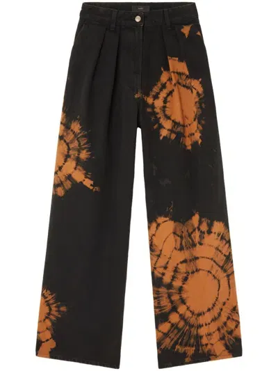 Alanui Abstract-pattern Wide Leg Jeans In Multicolor