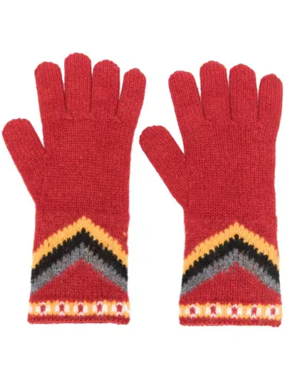 Alanui Antartic Circle Glove In Burgundy