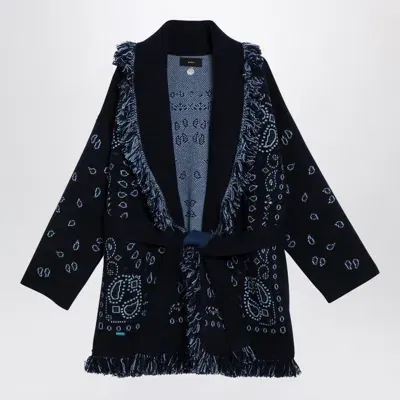 Alanui Bandana Cashmere Cardigan In Black