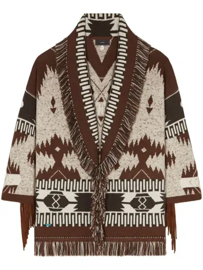 Alanui Dreamscape Schurwoll-cardigan In Brown