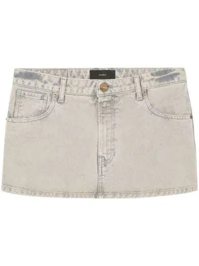 Alanui Glacier Denim Skirt In Grey