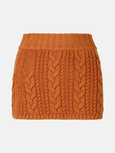 Alanui 'hues' Virgin Wool Miniskirt In Brown