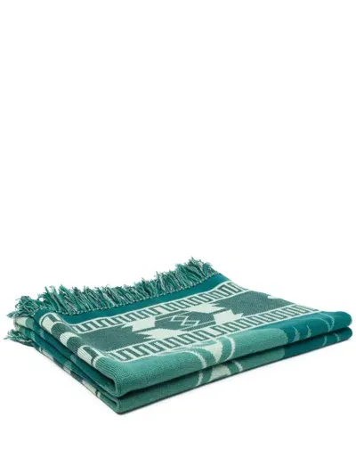 Alanui Icon Jacquard Blanket In Green