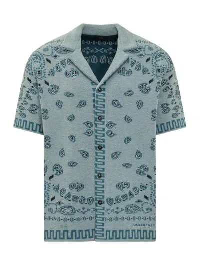 Alanui Bandana Jacquard Polo In Blue