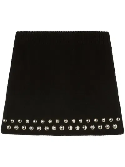 Alanui Love And Studs Mini Skirt In Black