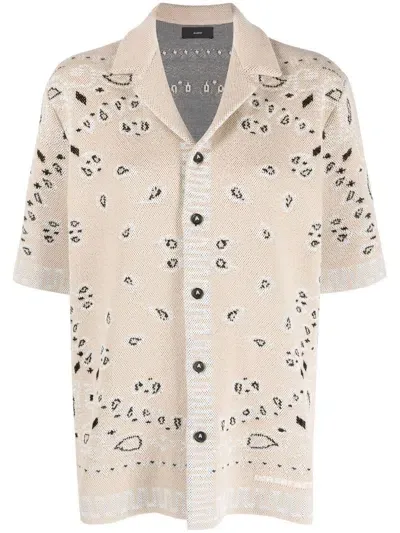 Alanui Parley-print Short-sleeved Shirt In Nude