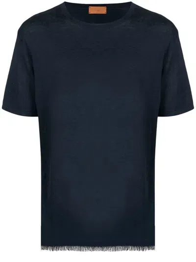 Alanui Lined T-shirt In Blue