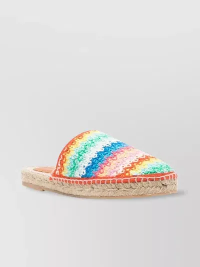 Alanui Striped Crochet Espadrilles Featuring Tassel Detail In Multicolour