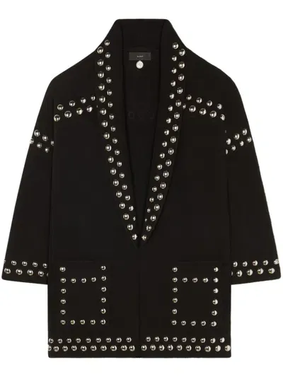 Alanui Stud-embellished Virgin-wool Cardigan In Black